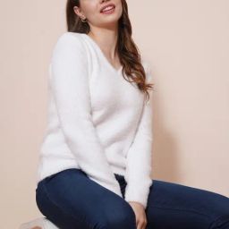 Globus White Regular Fit Sweater-image-129