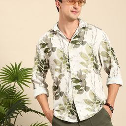 Mast & Harbour Tropical Printed Casual Shirt-image-41
