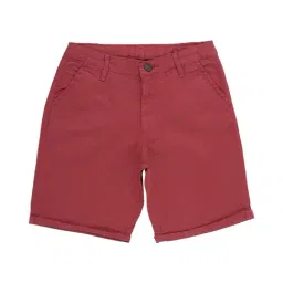 Peter England Kids Red Solid Shorts-picture-18