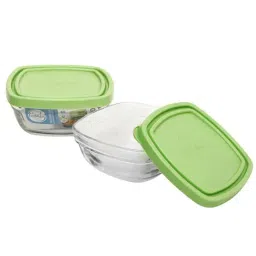 Duralex 'Freshbox' Transparent & Green Glass 11 cm Container With Lid (0.3 L) - Set of 2 image 5