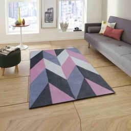 Presto Pink & Grey Wool Hand Tufted Carpet-picture-30