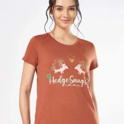 Dreamz by Pantaloons Tan Cotton Printed T-shirt-46