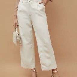 Code by Lifestyle Beige Polyester Regular Fit Trousers-picture-11