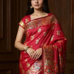 Anouk Rustic Paisley Woven Design Zari Banarasi Saree-picture-10