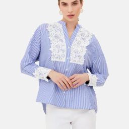 Kazo Blue & White Striped Shirt-image-65