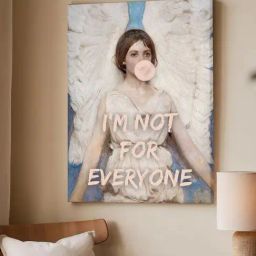 Art Street White Feminist Altered Stretch Canvas Painting-image-82