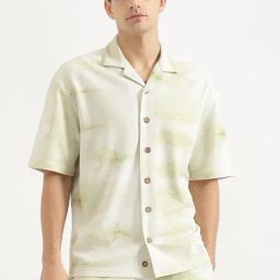 United Colors Of Benetton Green Loose Fit Texture Shirt-image-101