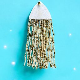 VIVAZS Beaded Triangular Tasselled Drop Earrings image 4