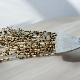 VIVAZS Beaded Triangular Tasselled Drop Earrings image 5