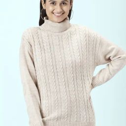 Honey by Pantaloons Beige Self Pattern Sweater-picture-7