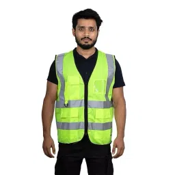 Mallcom 115 GSM Polyester High Visibility Reflective Safety Jacket Green with 4 Pockets Size XS, Proclo 71-image-31
