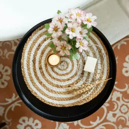 Atrangi Studio Beige & White 2 Pieces Textured Jute Table Placemats-40