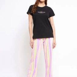 MADAME M Secret Multicolor T-Shirt With Lounge Pants-picture-41