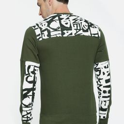 ARISE Men Olive Green & White Printed Sweatshirt-image-88