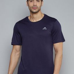 Alcis Men Navy Blue Solid Slim Fit T-shirt-image-40