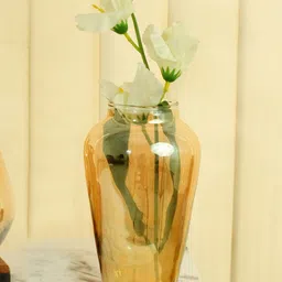 TIED RIBBONS Yellow Glass Flower Vase-50