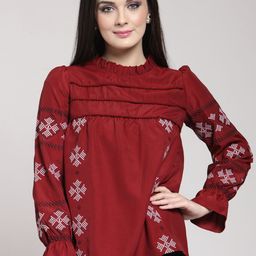 plusS Studio Burgundy Ruffles Top-picture-27