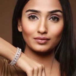 Aatmana Rose Gold-Plated White Crystal Studded Cuff Bracelet for Women-20