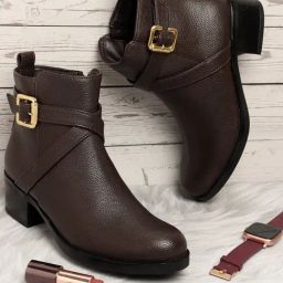 Elle Women's Brown Casual Booties-image-20