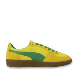 Puma Unisex Pele Yellow, Yellow Sizzle & Archive Green Palermo Classic Comfort Low Sneakers-72