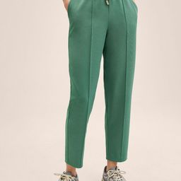 MANGO Women Green Trousers-image-96