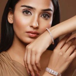 Aatmana Gold-Plated White Crystal Studded Cuff Bracelets for Women - Set of 2-24