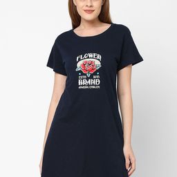 Inner Sense Navy Blue Printed Nightdress-image-46