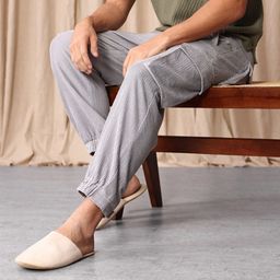 Mr Bowerbird Men Pleated Oversized Fit Pure Cotton Corduroy Cargos Trousers-image-51