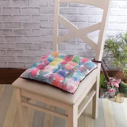 ROMEE Set of 2 Multicolored Printed Chair Pads with Loops-1