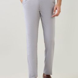 ColorPlus Men Textured Smart Tapered Fit Trousers-picture-16