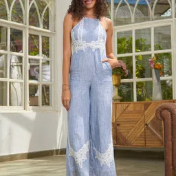 Style Island Checked Pure Cotton Basic Jumpsuit-picture-26
