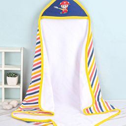 Babyhug Knit Terry Two Layer Towel with Hood Bear Print L 76.2 x B 76.2 cm - Multicolour-image-35