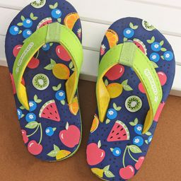 Cute Walk by Babyhug Slip On  Flip Flops with Fruit Design- Navy Blue & Green-image-79
