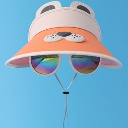 Babyhug Visor Cap with Sunglasses - Orange-3