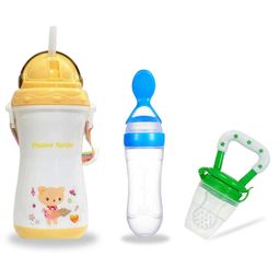 Chinmay Kids Soft Straw Feeding Sipper Anti Spill for Kids With Fruit Feeder And Soother - Made of Food-Grade Material, 100% free of BPA (Yellow-Blue-Green)-image-59