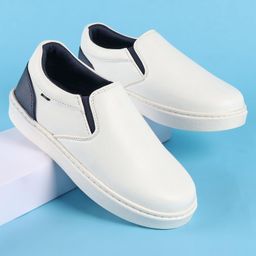 Pine Kids Solid Colour Slip On Casual Shoes - White-image-50