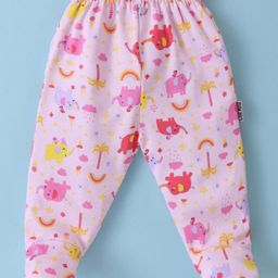Child World Interlock Knit Bootie Legging with Elephant Print - Pink-picture-9