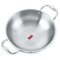HAZEL Triply Stainless Steel Induction Bottom Kadhai, 2.6 Litre, 24.5 cm-image-47