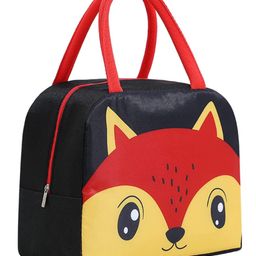 House of Quirk Insulated Reusable Printed Lunch Bag for School Picnic Office Outdoor Gym Fox - Red-image-53
