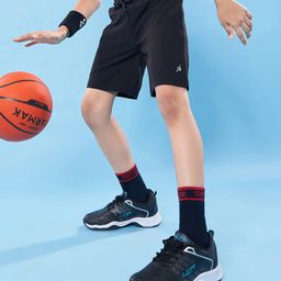 Pine Active Ultra Light Woven Above Knee Length Solid Color Performance Shorts - Black-image-84
