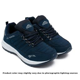 asian Colour Blocked Lace Up Running Shoes - Navy Blue-image-93