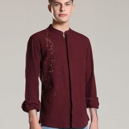 TURMS Men Classic Tailored Fit Opaque Casual Shirt-image-68