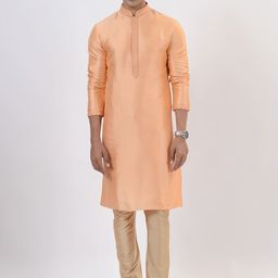 azania Thread Work Mandarin Collar Straight Kurta with Pyjamas-image-22