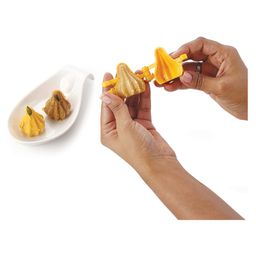 DS Plastic Modak Maker Set of 2 Two Fold Plastic Modak Mould for Ganpati Modak Shaper Sacha Set - Yellow image 2