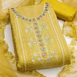KALINI Embroidered Pure Silk Unstitched Dress Material-image-13