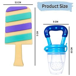 Enorme Silicone Candy Shape Cream Color Teething Soft Teether with Silicone Fruit and Food Nibbler Pacifier for Babies image 3