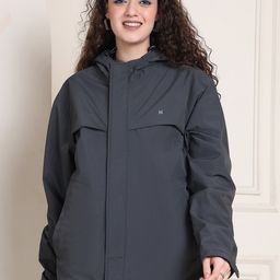 HOUSE OF VEDAS Women Hooded Solid Casual Windcheater And Water Resistant Bomber Jacket-image-75