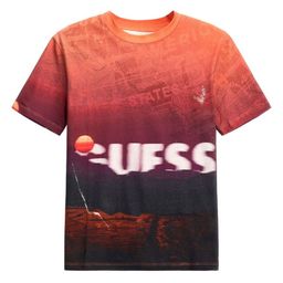 GUESS kids Boys Graphic Printed Round Neck Cotton T-shirt-image-82
