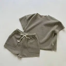 LULU & SKY Unisex Kids Striped T-shirt with Shorts-picture-57