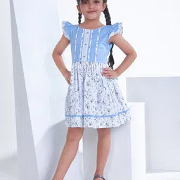 Soleilclo Floral Print Flutter Sleeve Fit & Flare Dress-picture-41